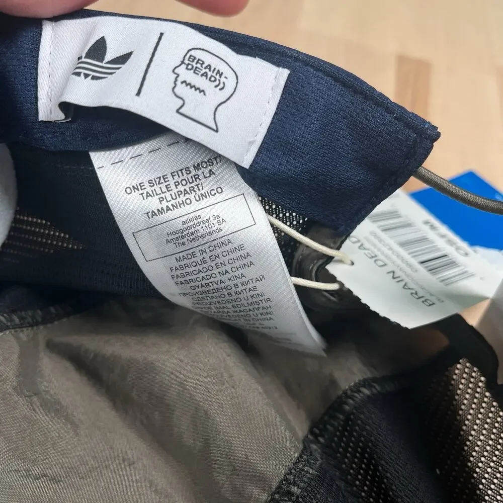 Adidas‎ Brain Dead Hat Cap Toggle OSFM Blue Gray Mesh Collab Limited Edition